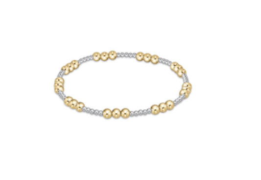Mixed Metal Classic Joy Pattern Bead Bracelet - Gaines Jewelers