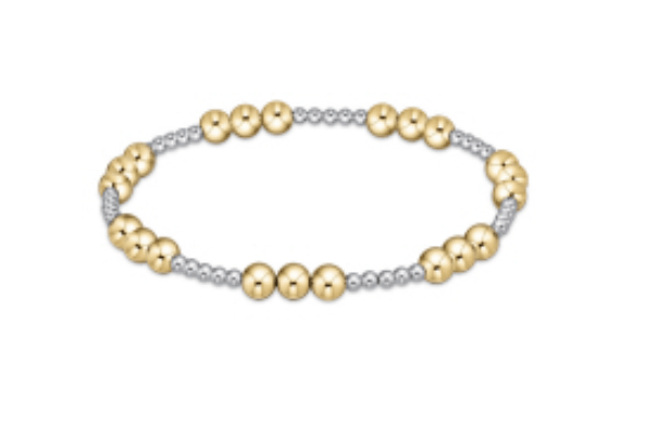 Mixed Metal Classic Joy Pattern Bead Bracelet - Gaines Jewelers