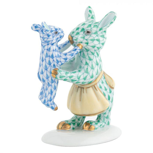 Mother Bunny with Child-Green Sapphire - Gaines Jewelers