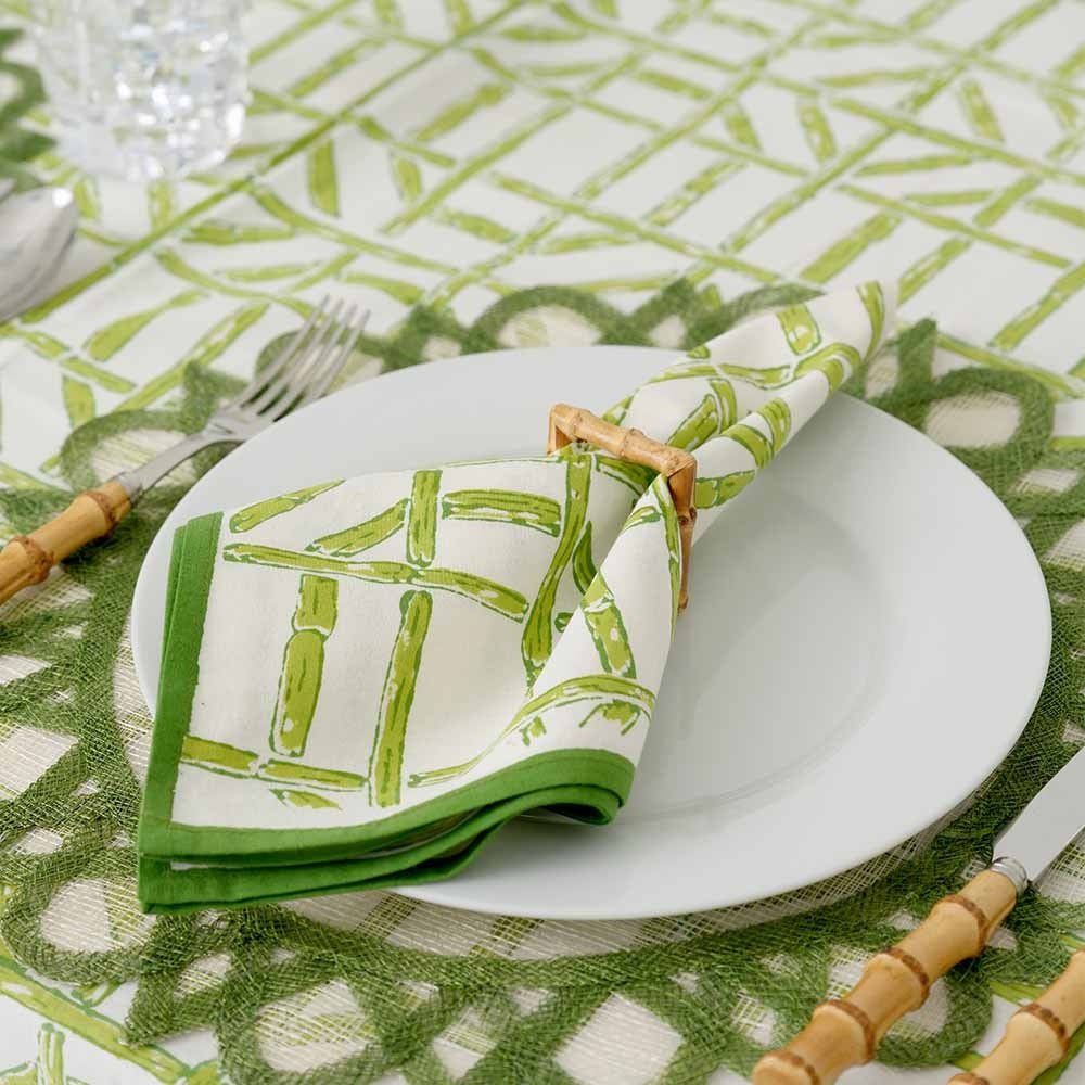 Napkin Set of 4 Green Bamboo - Gaines Jewelers