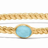 Nassau Stone Bangle Medium Iridescent Capri Blue - Gaines Jewelers