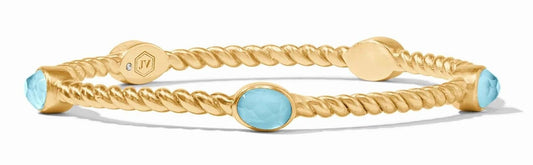 Nassau Stone Bangle Medium Iridescent Capri Blue - Gaines Jewelers