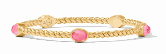 Nassau Stone Bangle Medium Iridescent Peony Pink - Gaines Jewelers