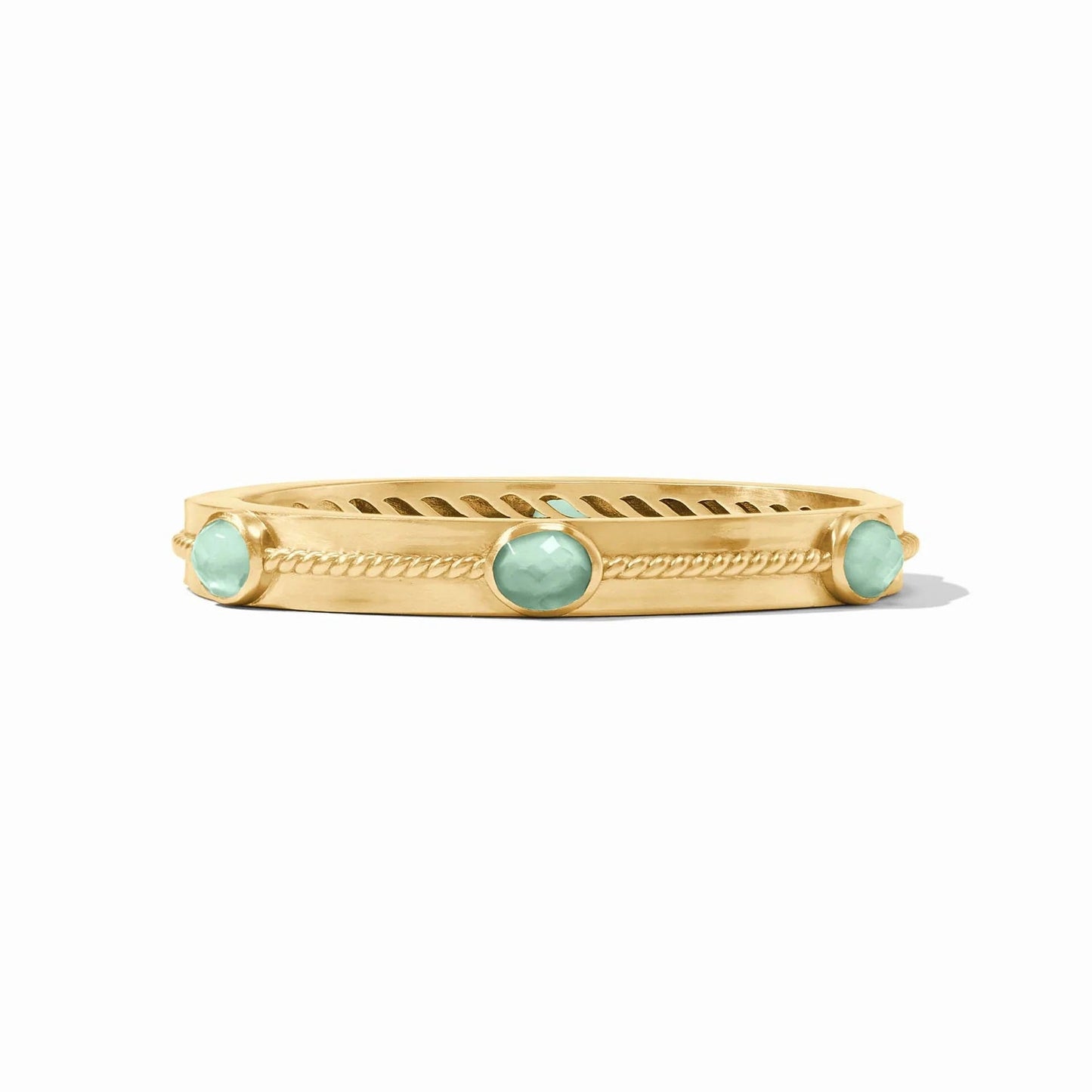 Nassau Stone Hinge Bangle Iridescent Aquamarine Blue - Gaines Jewelers