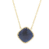 Necklace- 14k yg Sliced Sapphire Necklace - Gaines Jewelers