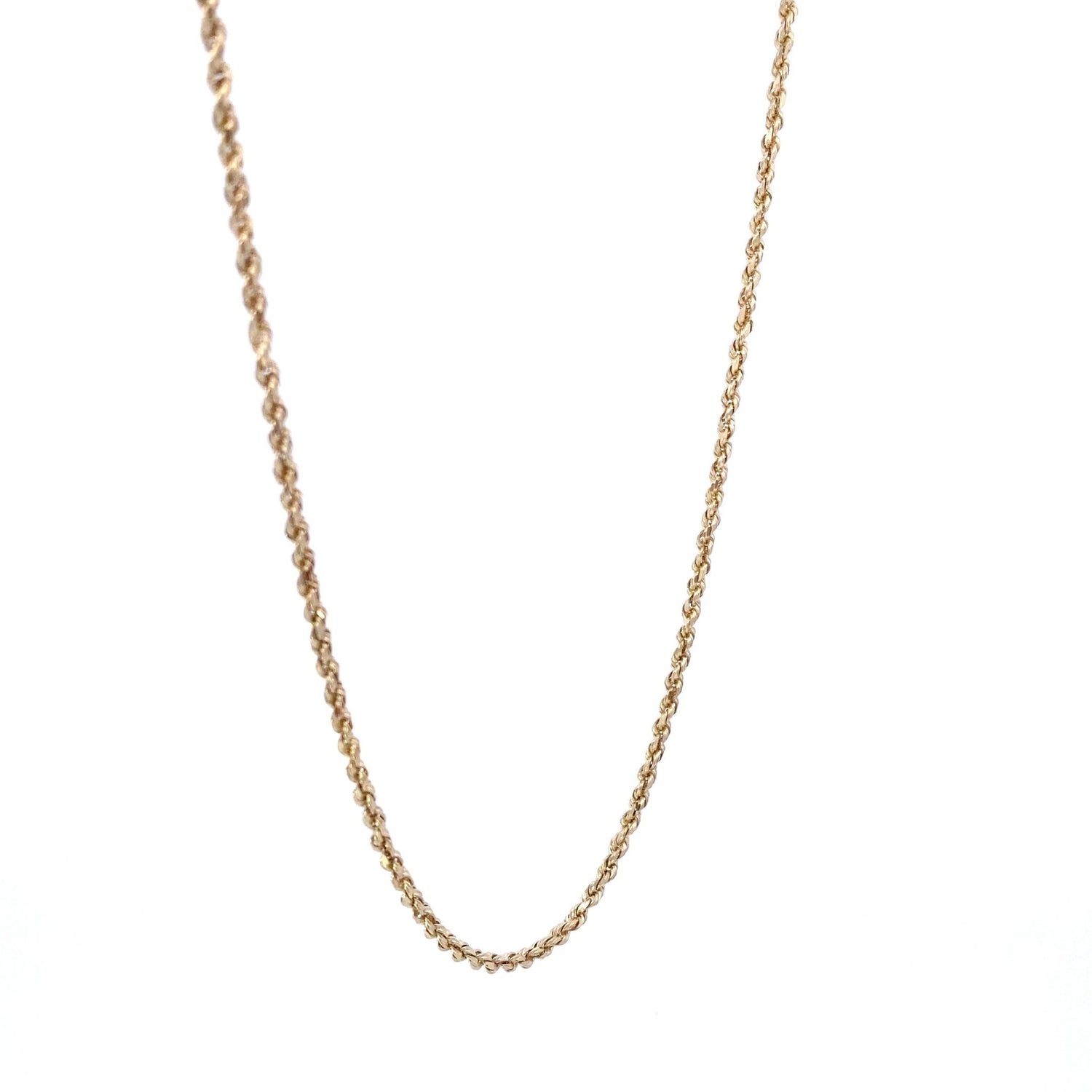 Necklace 14kt Yellow Gold Diamond Cut Rope Chain - Gaines Jewelers