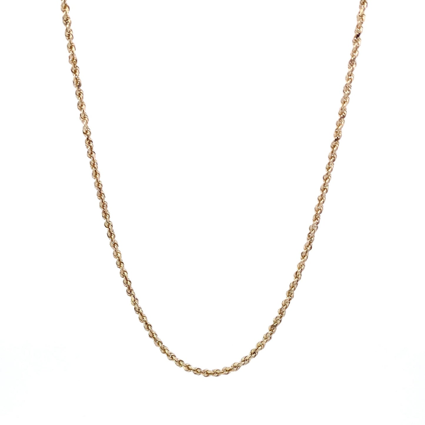 Necklace 14kt Yellow Gold Diamond Cut Rope Chain - Gaines Jewelers