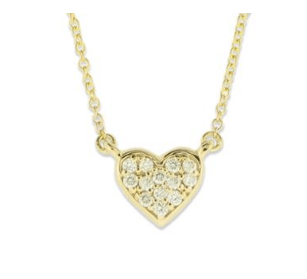 Necklace- 14kt yg diamond heart pendant - Gaines Jewelers