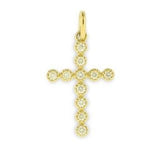 Necklace-14ktyg diamond cross - Gaines Jewelers