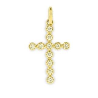 Necklace-14ktyg diamond cross - Gaines Jewelers