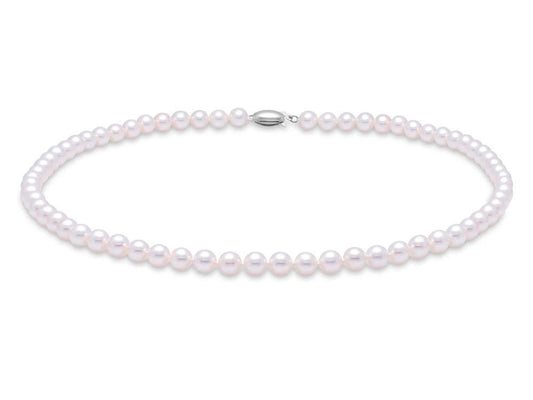 Necklace Akoya Pearl Strand Necklace with 7.5-8mm pearls 18" long - Gaines Jewelers