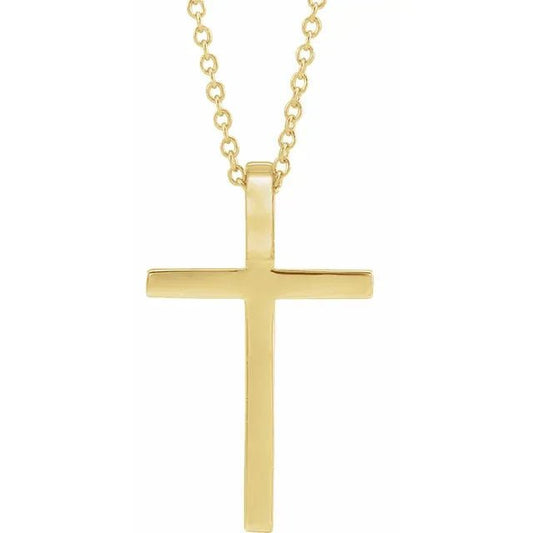 Necklace cross 21.7nn 18" 14kt yellow gold - Gaines Jewelers