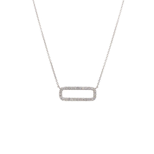 Necklace diamond rectangle 30=.30ct 14kt white gold - Gaines Jewelers