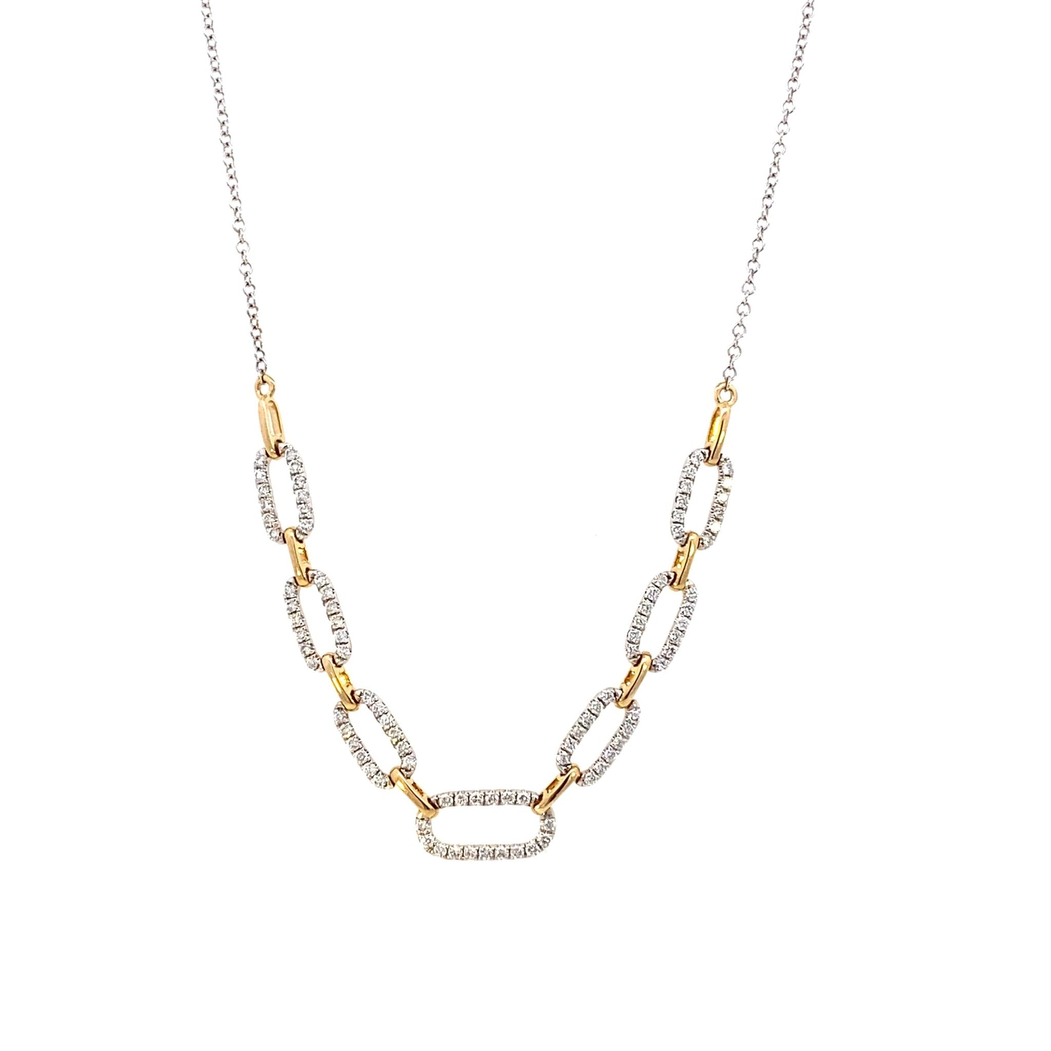 Necklace diamond rectangles fixed on 18" chain - Gaines Jewelers