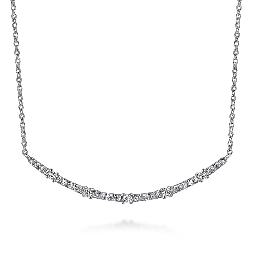 Necklace diamond trapeze 14kt white gold - Gaines Jewelers