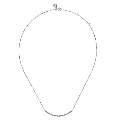 Necklace diamond trapeze 14kt white gold - Gaines Jewelers