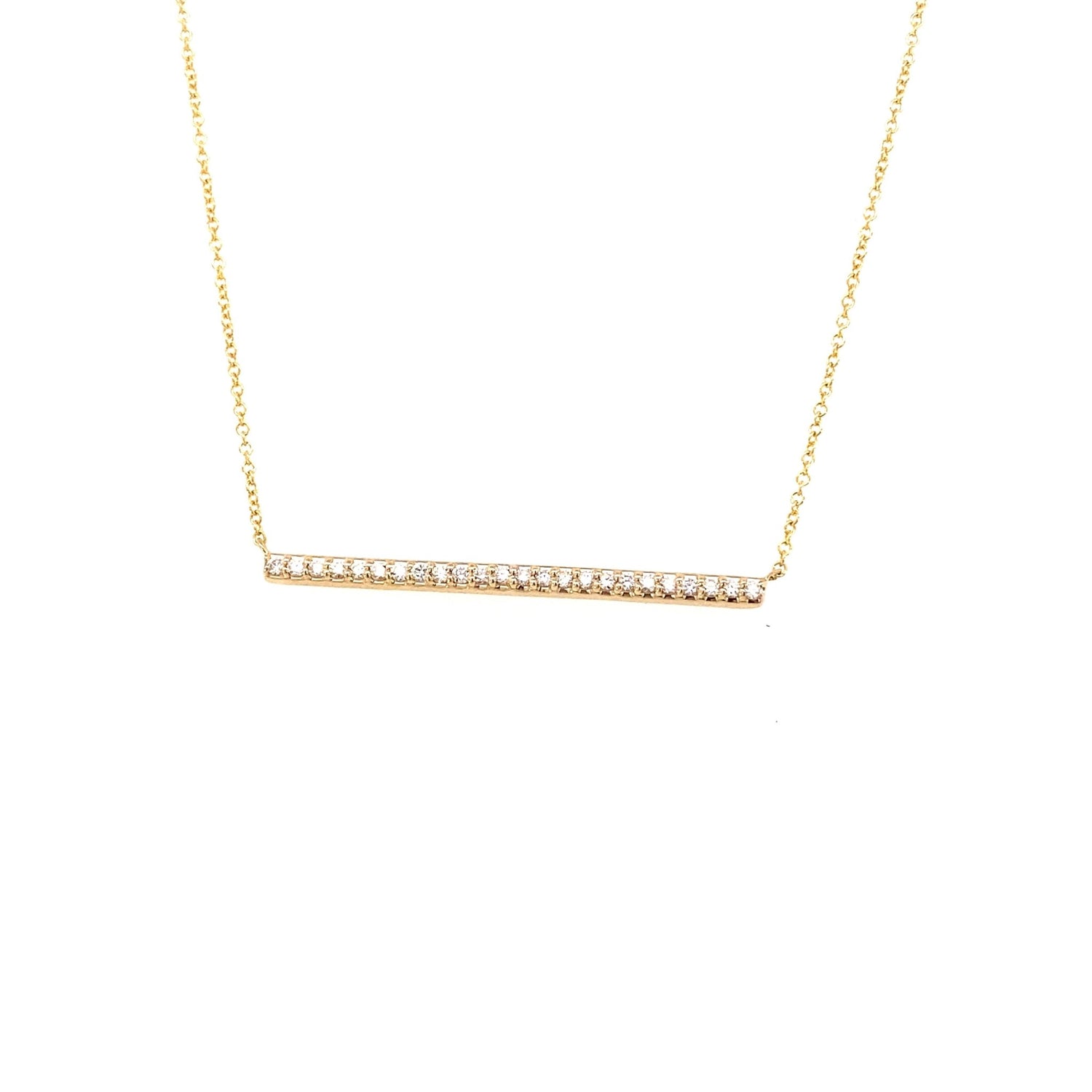 Necklace diamond trapeze bar 24=.24ct 14kt yellow gold - Gaines Jewelers