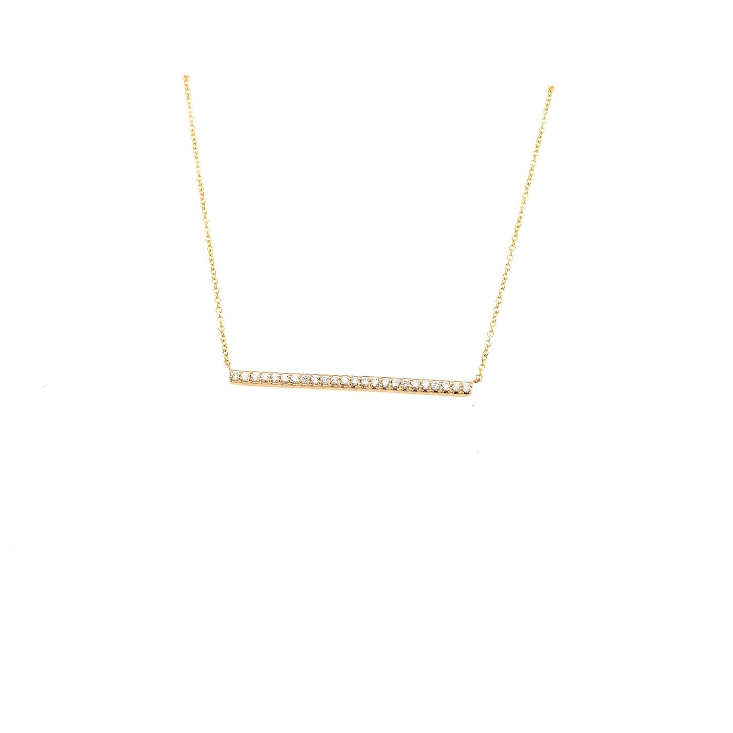 Necklace diamond trapeze bar 24=.24ct 14kt yellow gold - Gaines Jewelers