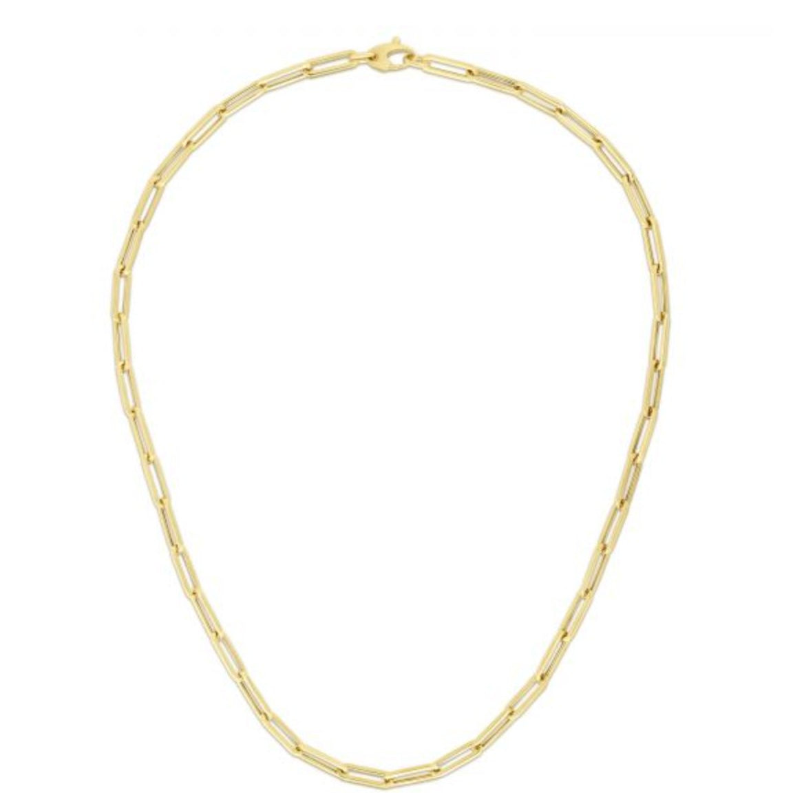 Necklace paperclip 4.2mm 18" 14kt yellow gold - Gaines Jewelers