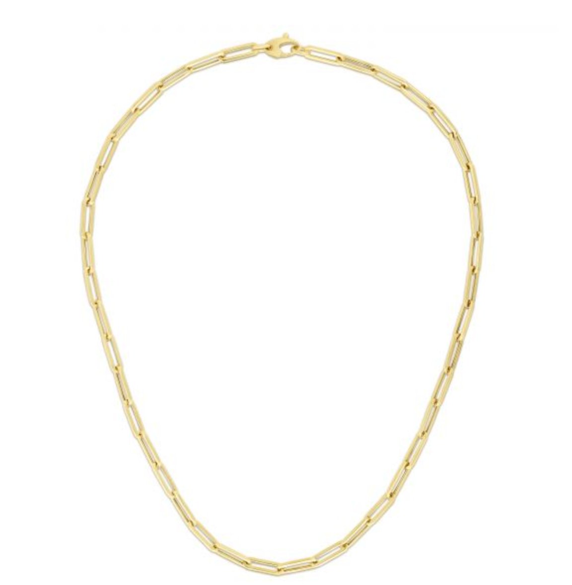 Necklace paperclip 4.2mm 18" 14kt yellow gold - Gaines Jewelers