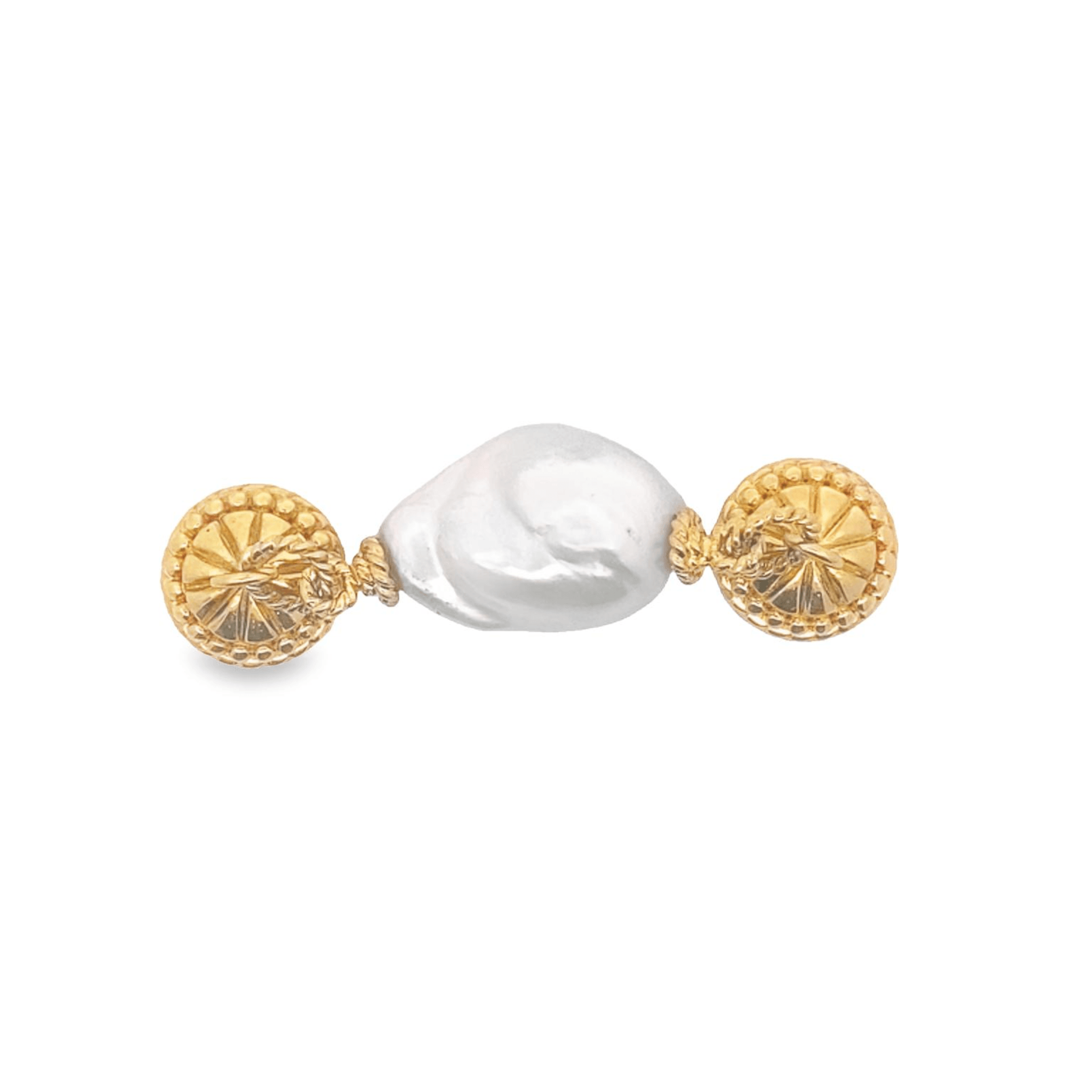 Necklace Pendant -Baroque Pearl set in Forever Gold - Gaines Jewelers