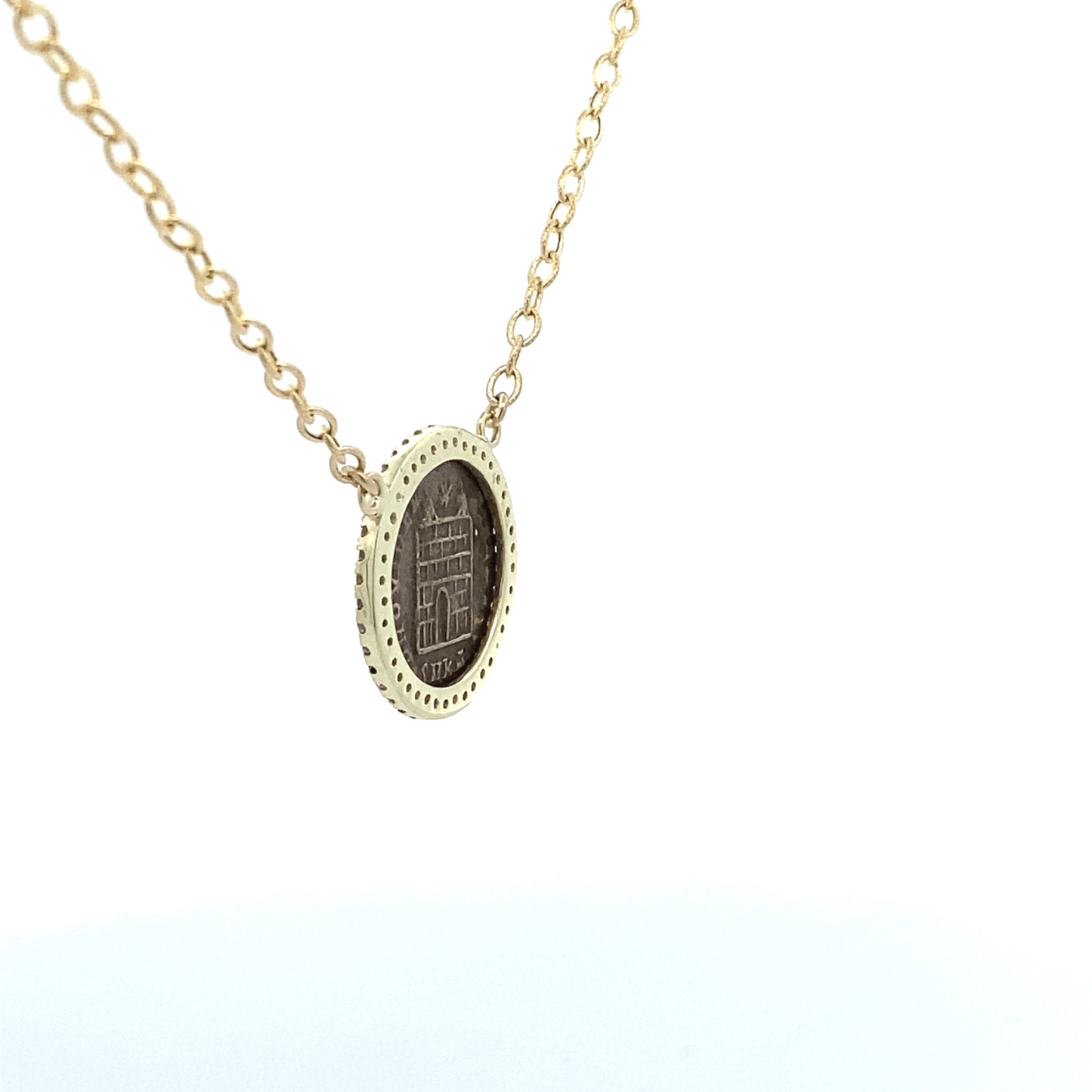 Necklace textured chain with ancient coin - Gaines Jewelers