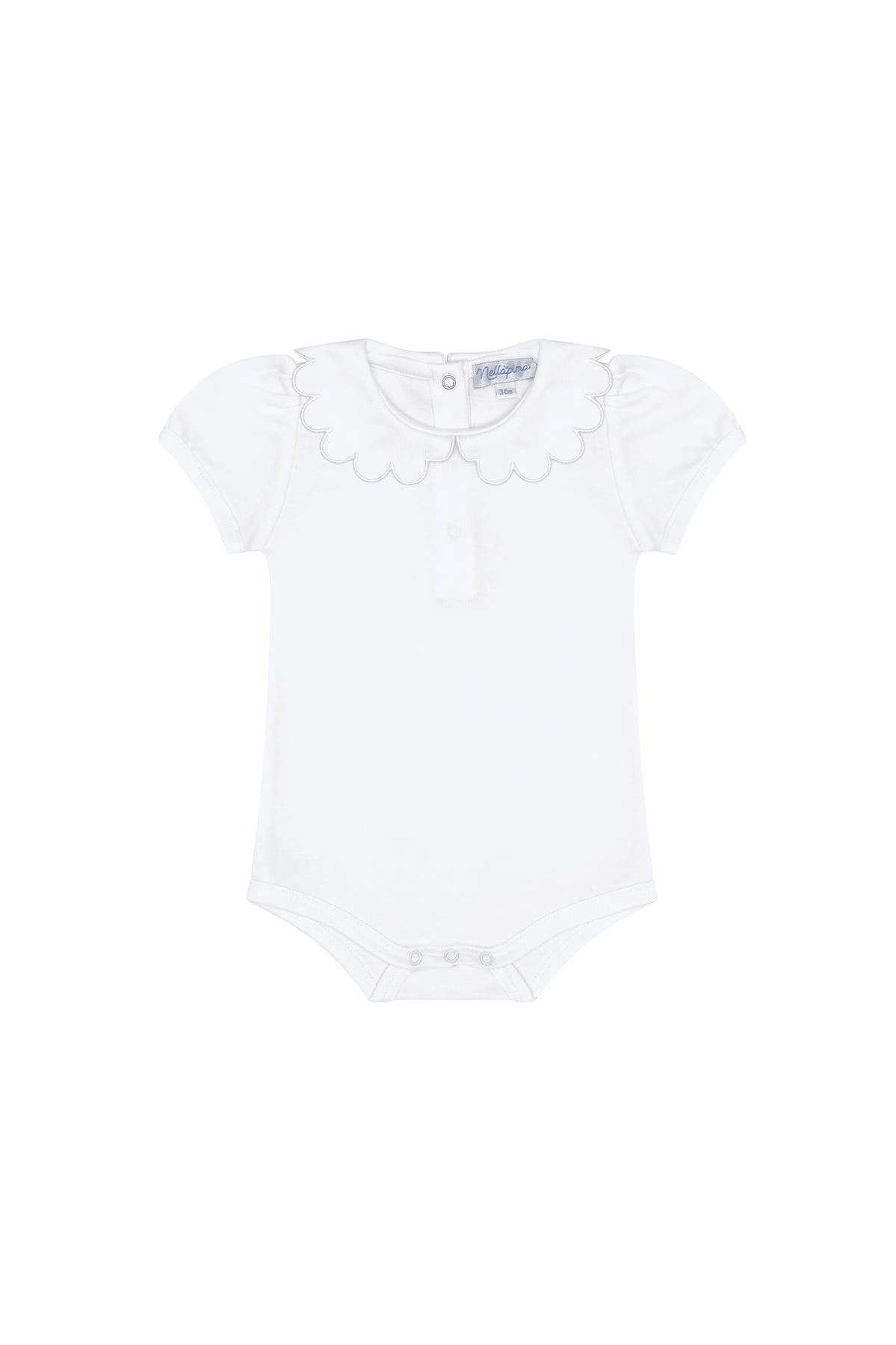 Nella Scallops Short Sleeve Onesie - Gaines Jewelers