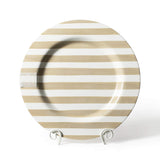 Neutral Stripe Big Entertaining Round Platter - Gaines Jewelers