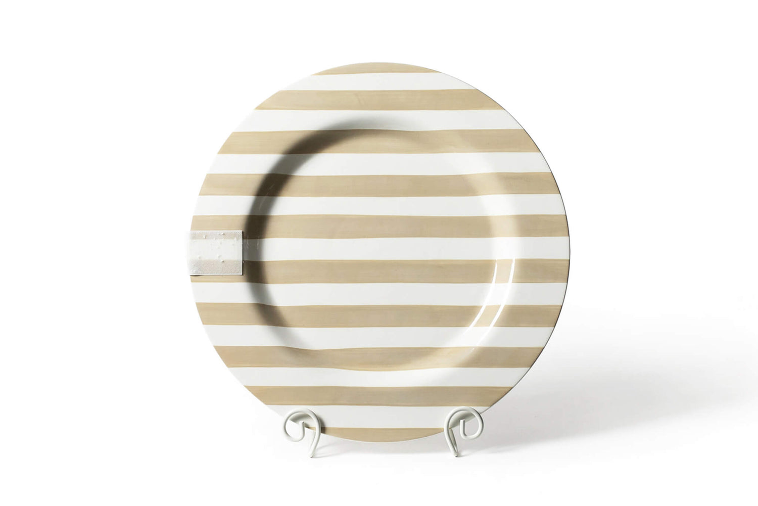 Neutral Stripe Big Entertaining Round Platter - Gaines Jewelers
