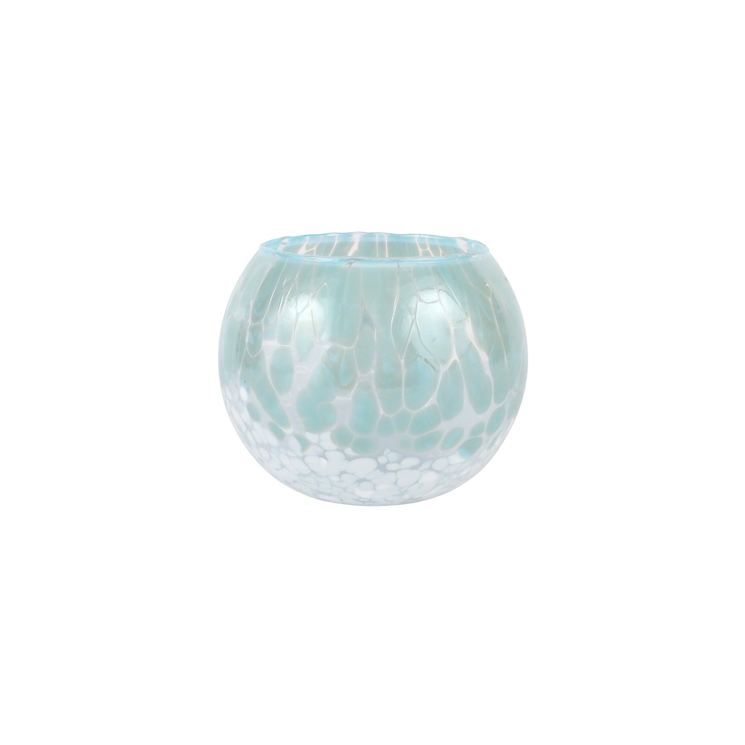 Nuvola-Small Round Light Blue and White Vase - Gaines Jewelers