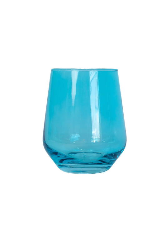 Ocean Blue Stemless Wine - Estelle Colored Glass - Gaines Jewelers