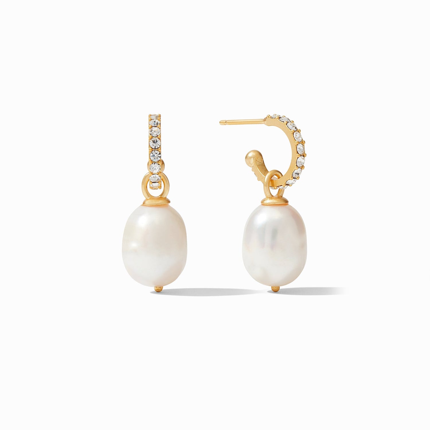 Odette Pearl Hoop&Charm Earring - Gaines Jewelers