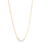 Paperclip chain, 4mm links, 18" in 14kt yellow gold by Raymond Mazza - Gaines Jewelers
