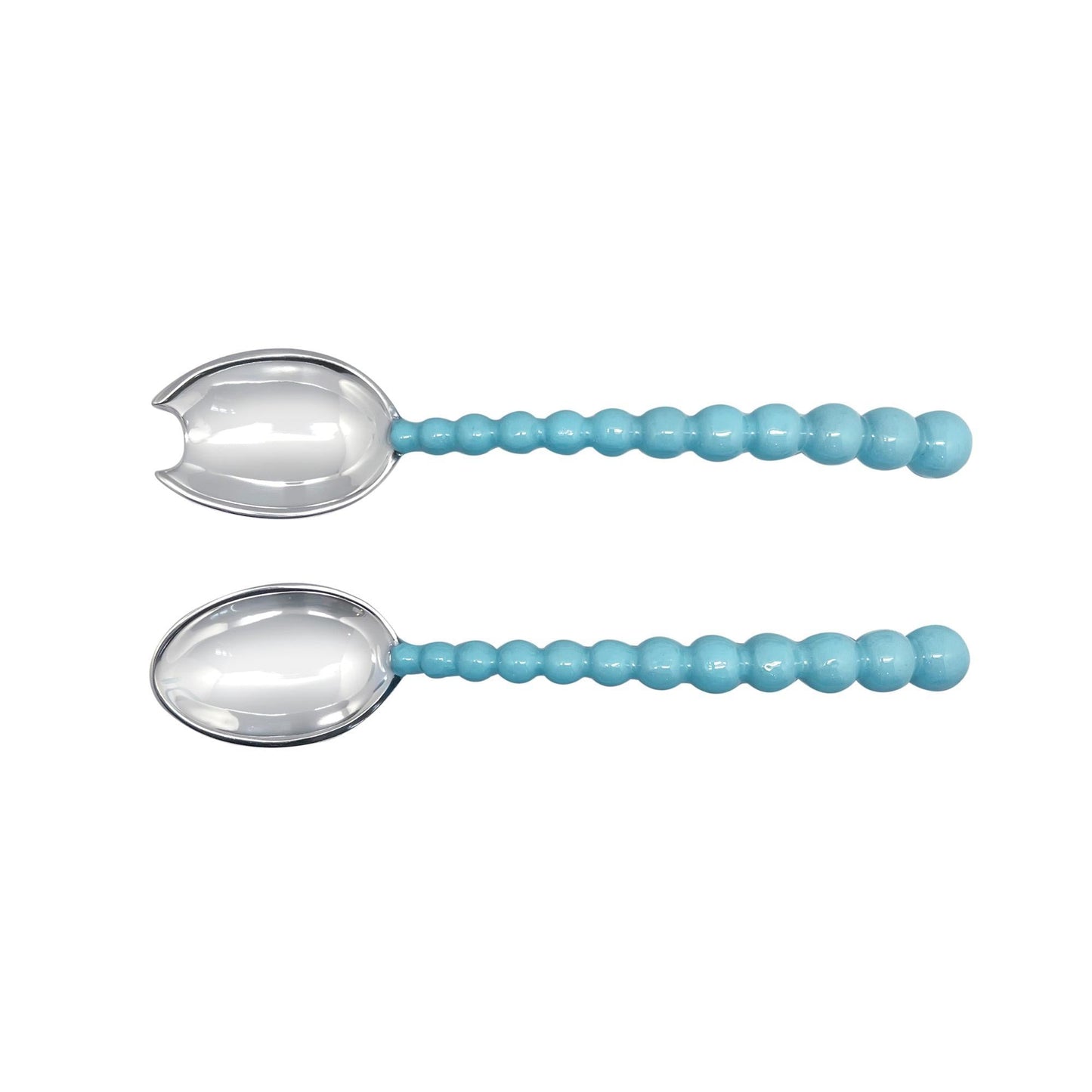 Pearled Aqua Salad Servers - Gaines Jewelers