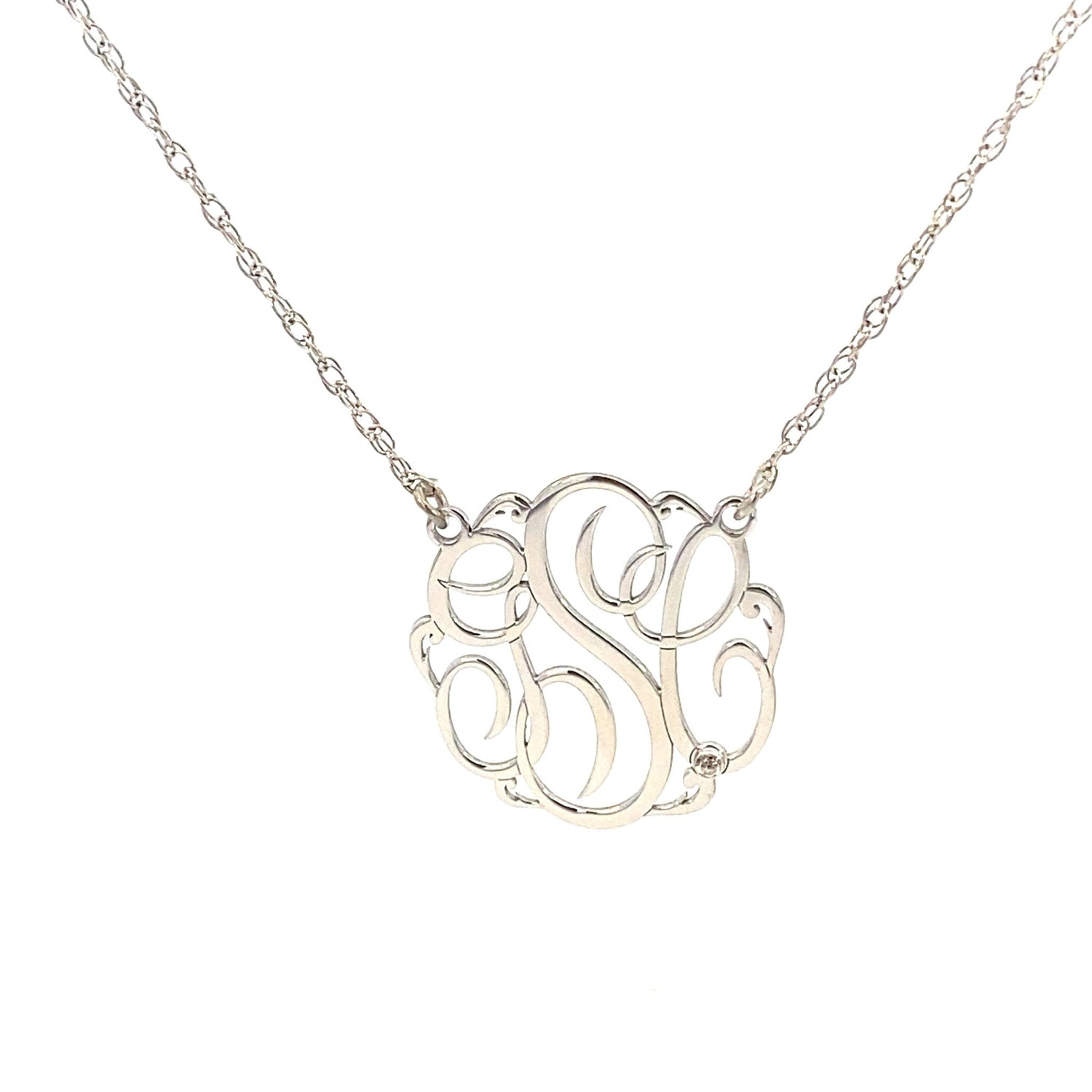 Pendant cut-out monogram medium size - Gaines Jewelers