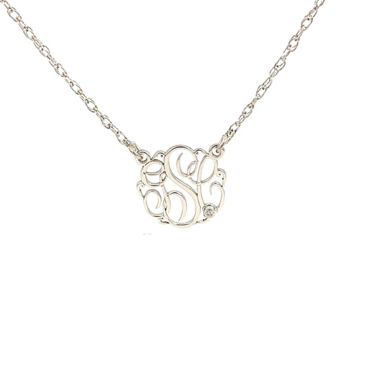 Pendant cut-out monogram small 18" - Gaines Jewelers
