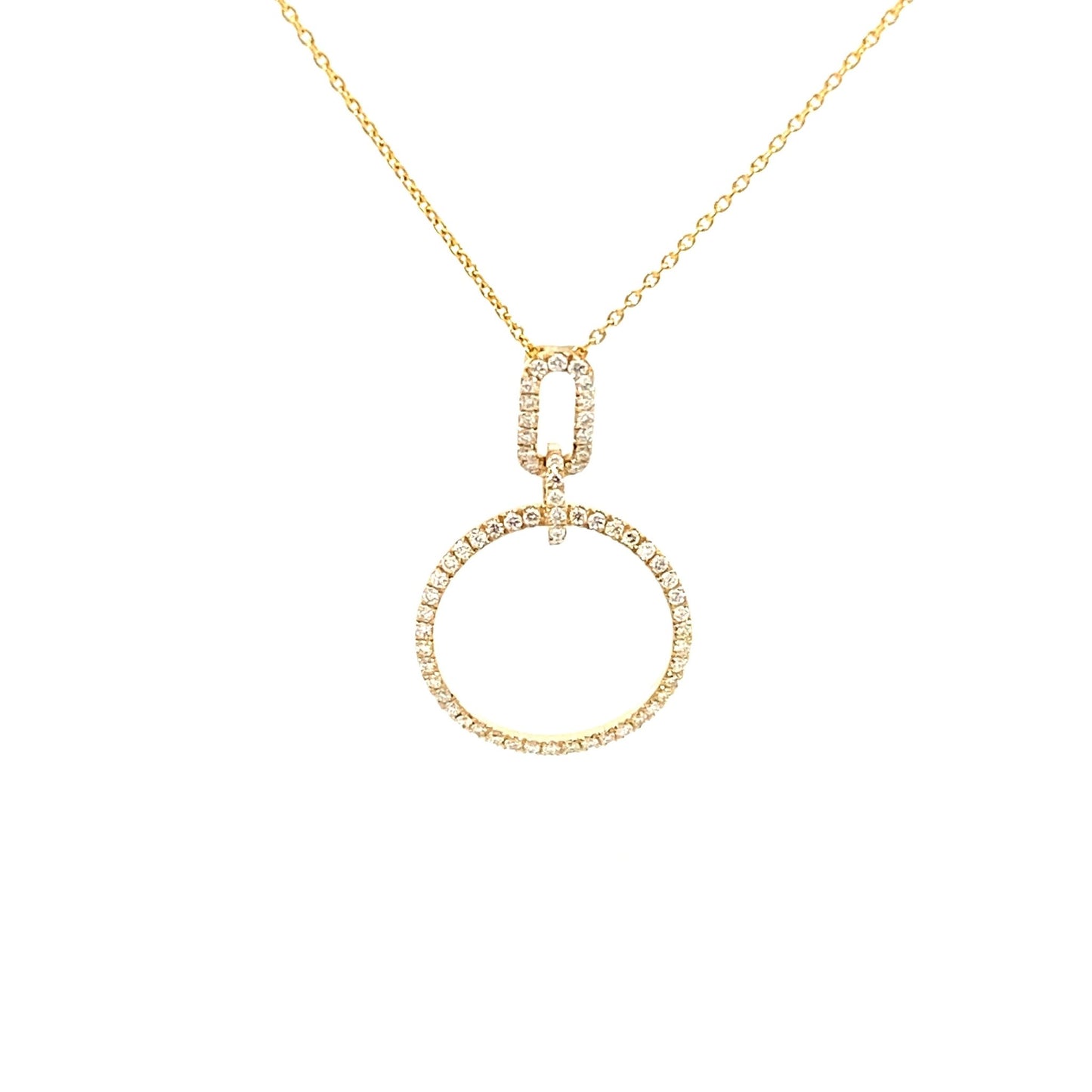 pendant diamond circle and diamond bail 18" - Gaines Jewelers