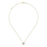 Pendant diamond clover in frame; 2 tone - Gaines Jewelers
