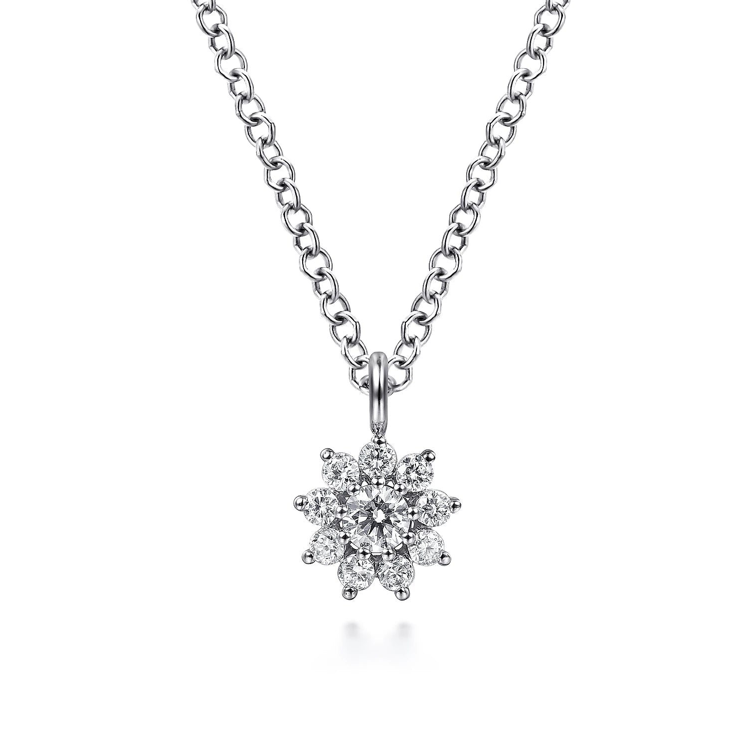 Pendant diamond flower cluster - Gaines Jewelers