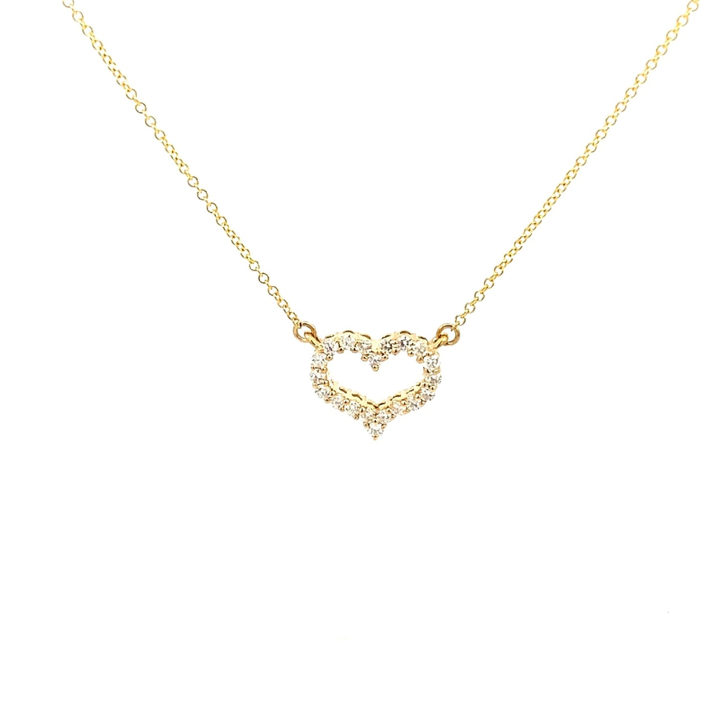 pendant diamond heart fixed on 18" chain - Gaines Jewelers
