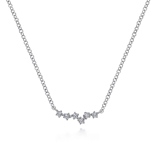 Pendant diamond spray on 16-18" chain 14kt white gold - Gaines Jewelers