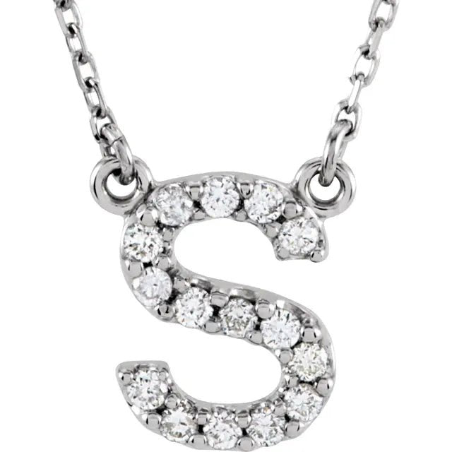 Pendant diamond upper case S - Gaines Jewelers