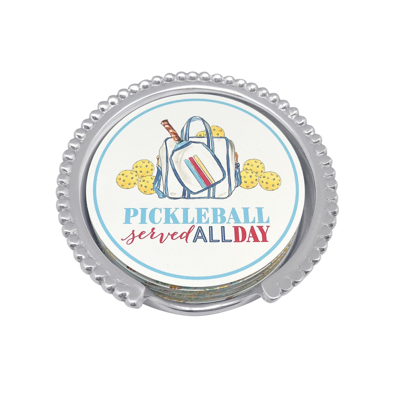 Pickleball Served All Day Beaded Coaster Set - Gaines Jewelers
