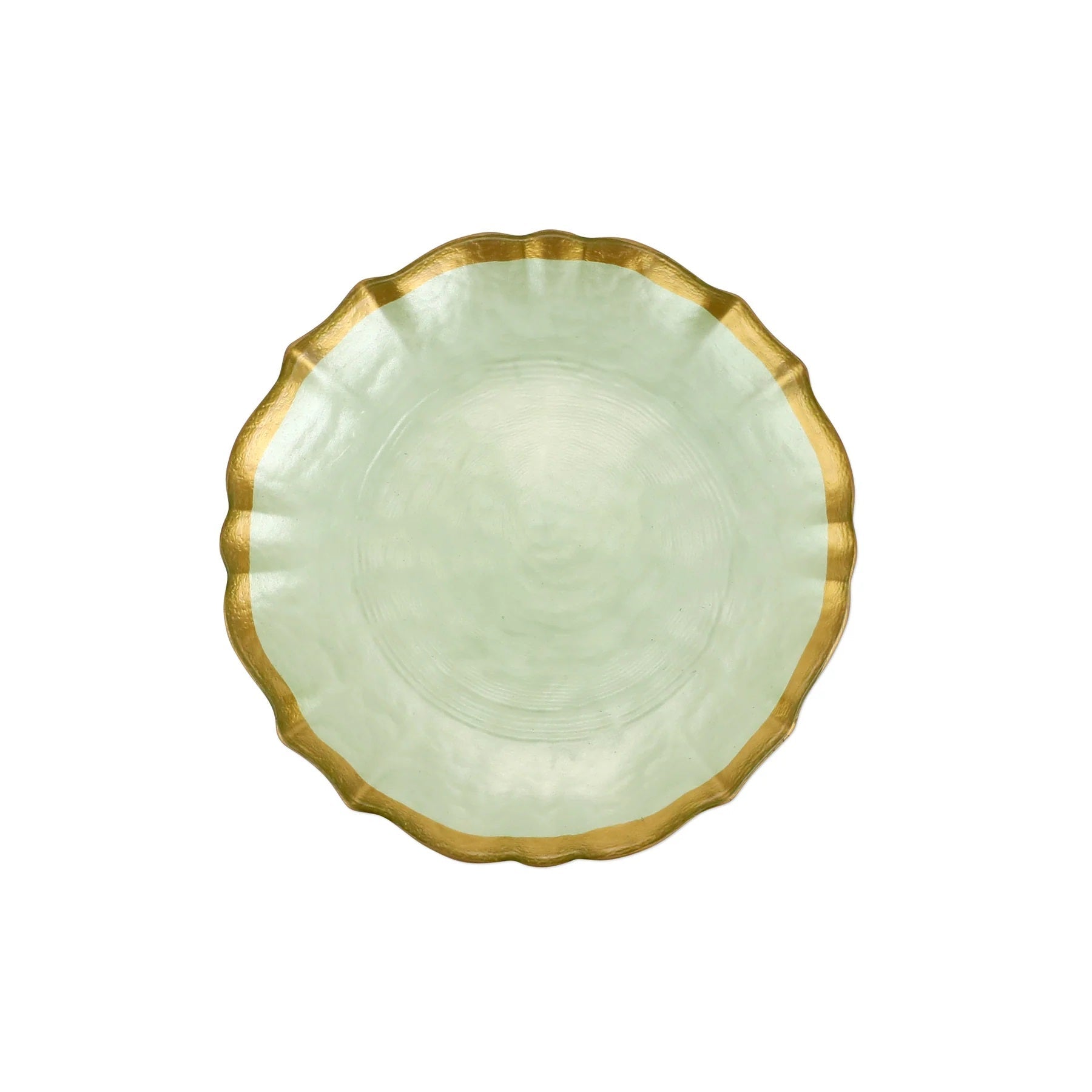 Pistachio Cocktail Plate-Baroque Glass - Gaines Jewelers