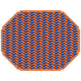 Posh Die-Cut Placemat Orange/Blue Florida Herringbone - Gaines Jewelers