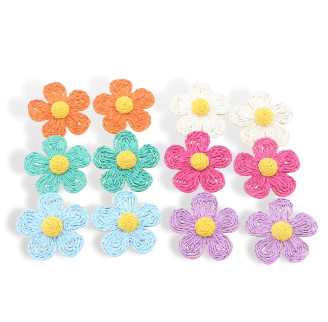 Raffia Daisy Earrings - Gaines Jewelers
