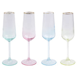 Rainbow Assorted Champagne Flutes - Set of 4 - Gaines Jewelers