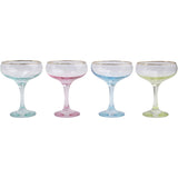 Rainbow Assorted Coupe Champagne Glasses - Set of 4 - Gaines Jewelers