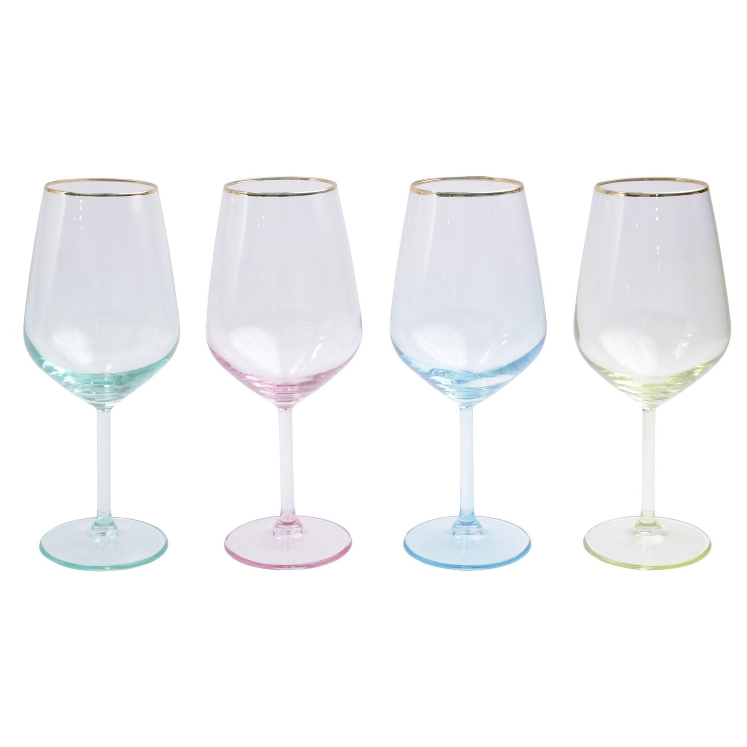 Rainbow Assorted Wine Glasses - Set of 4 - Gaines Jewelers