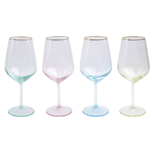 Rainbow Assorted Wine Glasses - Set of 4 - Gaines Jewelers